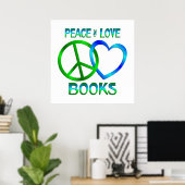 Poster Livres Peace Love (Bureau à domicile)
