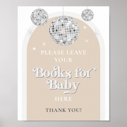 Poster Livres pour Baby Sign Disco Ball Baby shower (Devant)