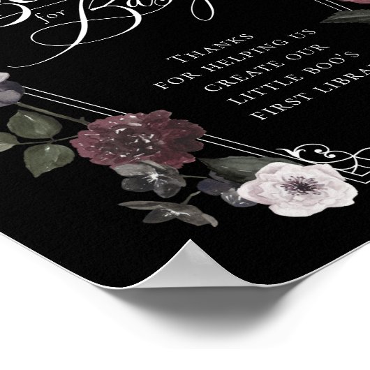 Poster Livres pour bébé à signer avec des fleurs à l'aqua (Coin)