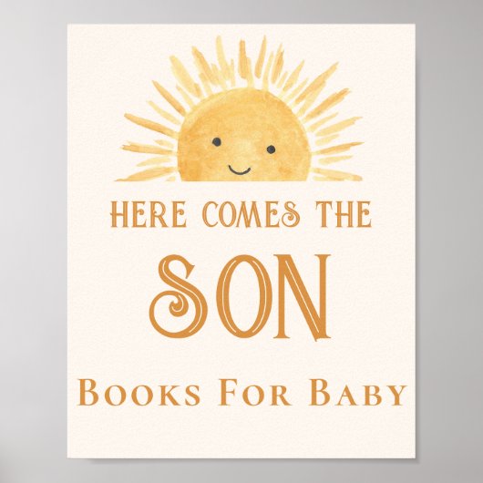 Poster Livres Pour Bébé Baby shower Soleil Signe (Devant)