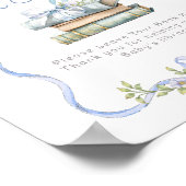 Poster Livres pour bébé Blue bow Nouveau baby shower de c (Coin)