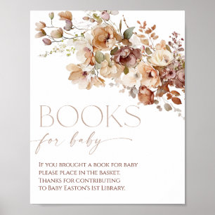 Poster Livres pour bébé boho automne automne rustique flo