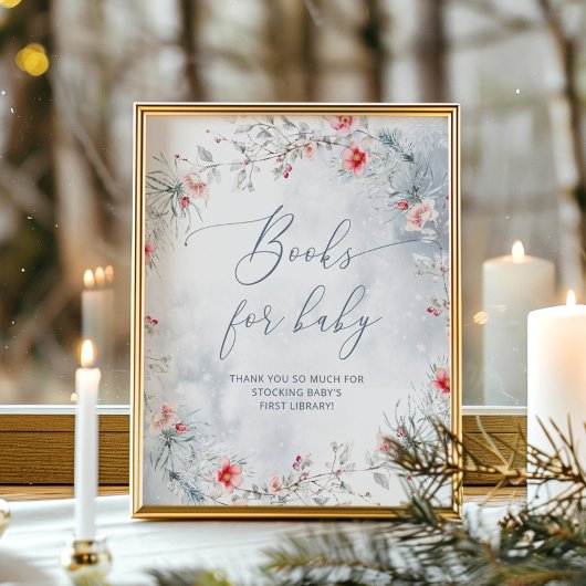 Poster Livres pour bébé Couronne de Noël bleue poussiéreu