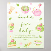 Poster Livres pour bébé Matcha Tea Fête bébé rose (Devant)