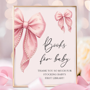 Poster Livres pour bébé pour la Baby Shower Fille Arc-en-