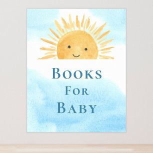 Poster Livres Pour Bébé Signe Baby shower Soleil-Thème