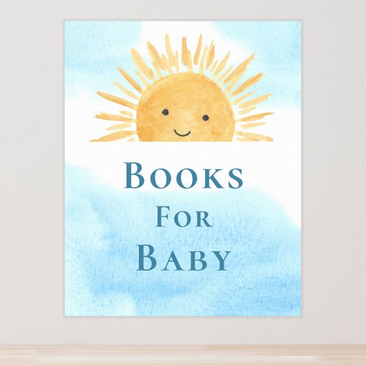 Poster Livres Pour Bébé Signe Baby shower Soleil-Thème
