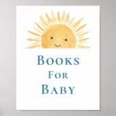 Poster Livres Pour Bébé Signe Baby shower Soleil-Thème (Devant)