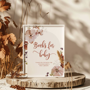 Poster Livres rustiques de citrouille automne pour bébé p