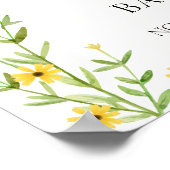 Poster Livres rustiques Hérisson Floral Baby shower Bienv (Coin)