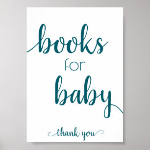 Poster Livres simples pour bébé   Dropoff Turquoise Aqua 