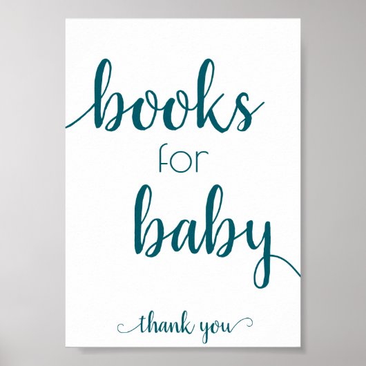 Poster Livres simples pour bébé | Dropoff Turquoise Aqua (Devant)