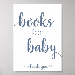 Poster Livres simples pour bébé   Dusty Blue Book Dropoff