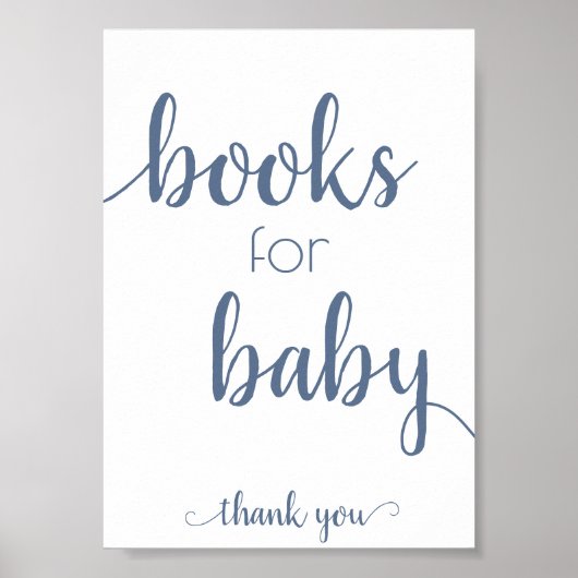 Poster Livres simples pour bébé | Dusty Blue Book Dropoff (Devant)