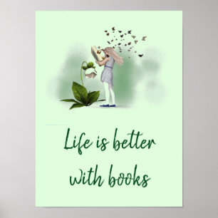 Poster Livres slogan salle de classe ou salle d'enfant de
