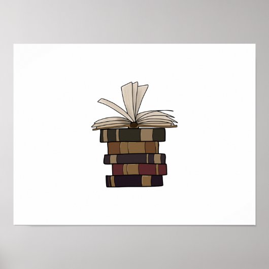 Poster Livres vintages empilés (Devant)