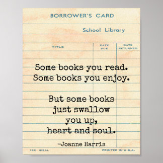 Poster Livres Vous Swallow Up Joanne Harris Wall Art