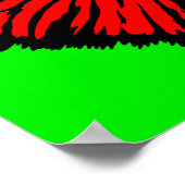 Poster Lizard à col poli rouge néon stylisé (Coin)