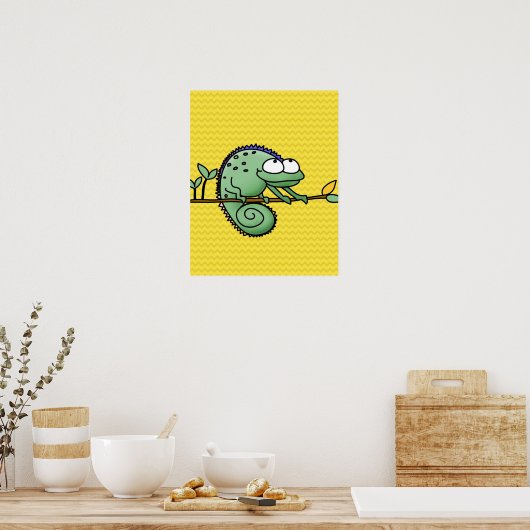 Poster Lizard Funny Cartoon Illustration (Cuisine)
