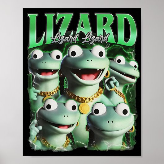 Poster Lizard Lizard Lizard Funny meme Lizard Bootleg Wei (Devant)