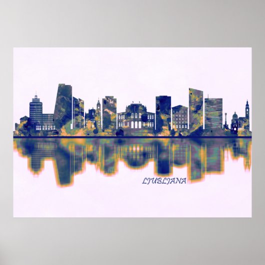 Poster Ljubljana Skyline (Devant)