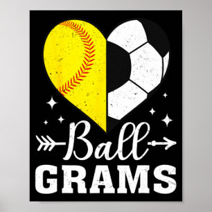 Poster Ll Grams Drôle Softll Football Grams T Shirt