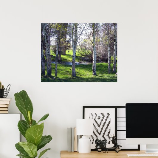 Poster Llama à travers les arbres (Bureau à domicile)