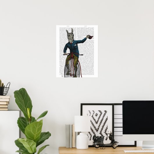 Poster Llama à vélo (Bureau à domicile)