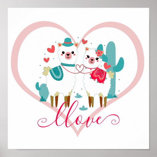 Poster Llama Amour  (Devant)