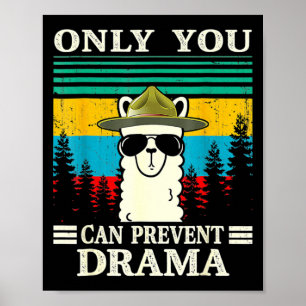 Poster Llama Camping Vous Pouvez Empêcher Drama Vintage C