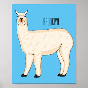 Poster Llama cartoon illustration