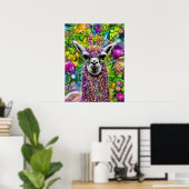 Poster Llama colorée (Bureau à domicile)
