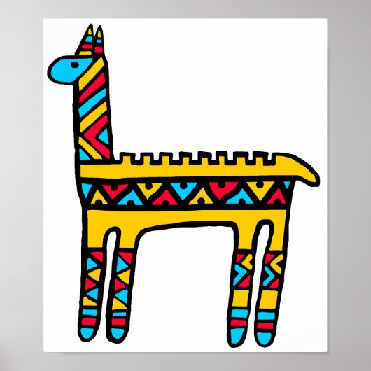 Poster Llama-couleurs (Devant)