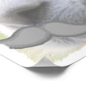 Poster Llama de fête avec moustache (Coin)