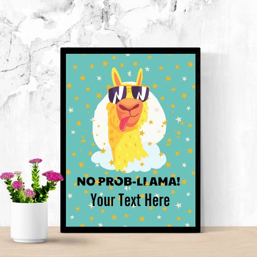 Poster Llama Drôle Mignon Llama avec des Étoiles