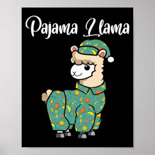 Poster Llama drôle pyjama lama heure du coucher pyjama al