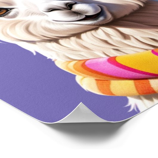 Poster Llama enveloppé dans la chaleur : Épingle Édition (Coin)