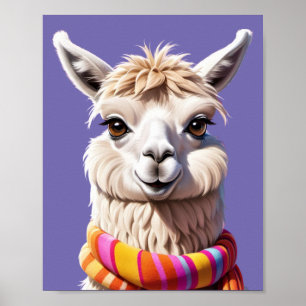 Poster Llama enveloppé dans la chaleur : Épingle Édition