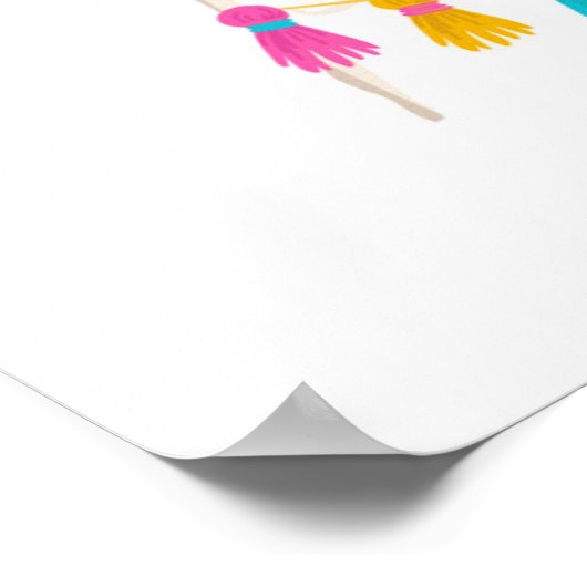 Poster Llama florale mignonne (Coin)