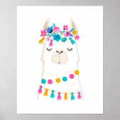 Poster Llama florale mignonne (Devant)