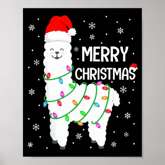 Poster Llama Merry Christmas Kids Funny Llama Christmas L (Devant)