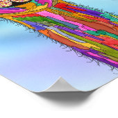 Poster llama mignon et coloré - 11"x14" (Coin)