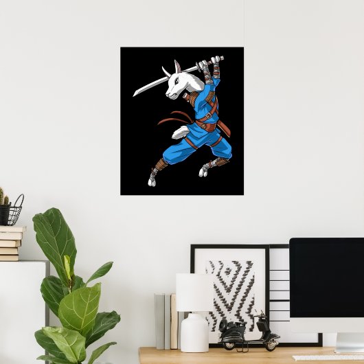 Poster Llama Ninja Samurai (Bureau à domicile)