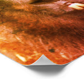 Poster Llama noire intense Visage gros vers le haut Abstr (Coin)