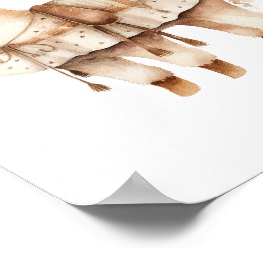 Poster Llama Nursery Décor Cute Llama Chambre (Coin)