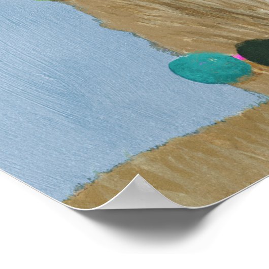 Poster Llama ornée - Beige (Coin)