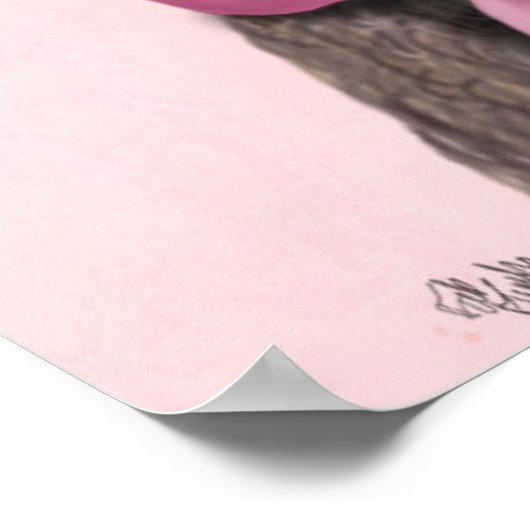 Poster Llama rose (Coin)