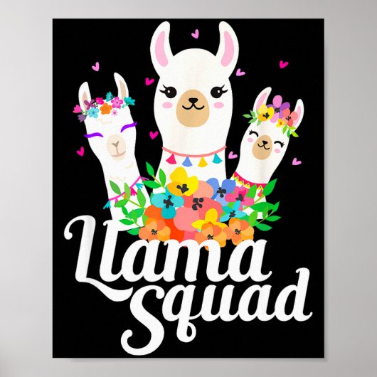 Poster Llama Squad Funny Cute Llama Matching (Devant)