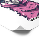 Poster Llama vous dit Rock | Pose ironique dans les lunet (Coin)