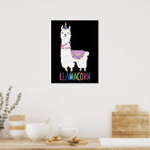 Poster Llamacorn - Drôle licorne Llama (Cuisine)